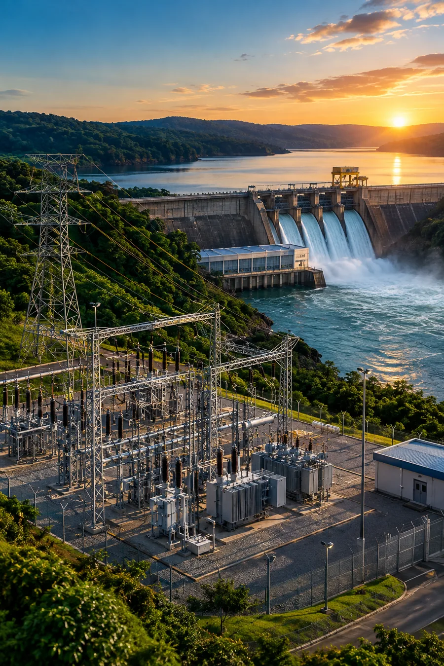 Subestação e linhas de transmissão do sistema elétrico brasileiro